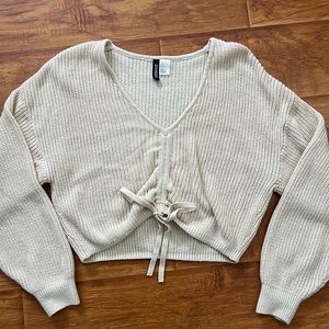 Divided Crop Knit Sweater